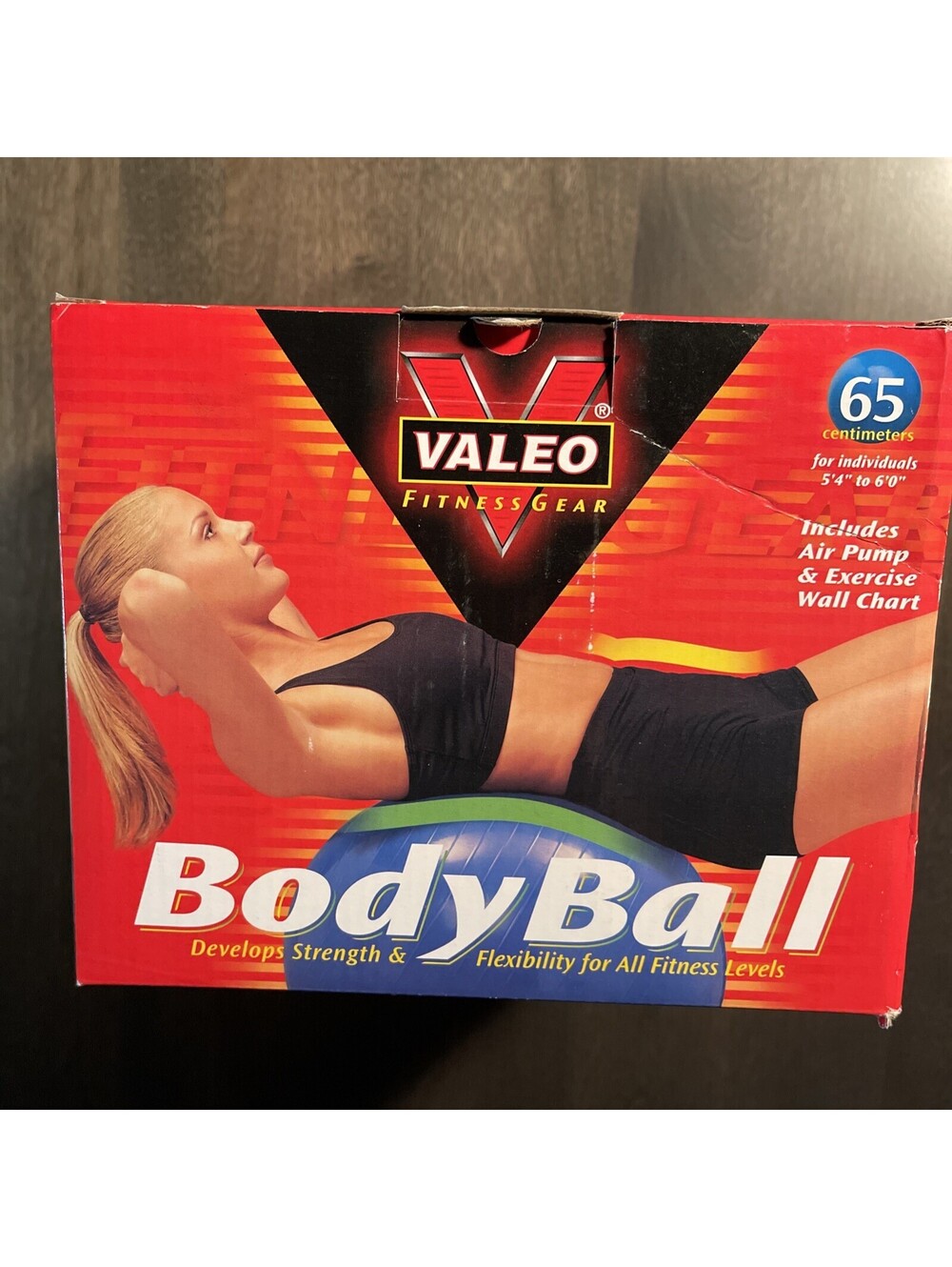 NEW! Valeo 65 cm (26 inch) Body Ball for Sculpt Training w/ Pump & Wall Chart